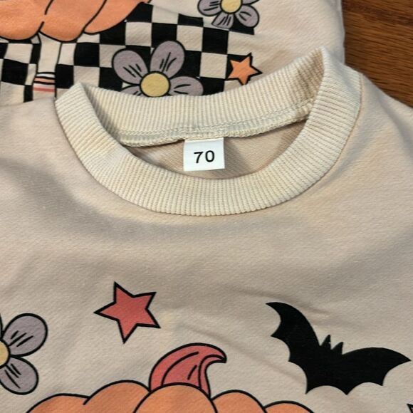 Size 3 to 6 months long sleeve pumpkin onesie BUNDLE-TWINS - Picture 2 of 5